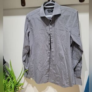 Van Heusen Men's Light Gray Long-Sleeve Dress Shirt